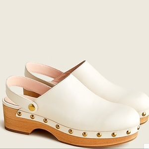 JCREW SWEDISH CLOGS STUDDED LEATHER  SZ 7.5
